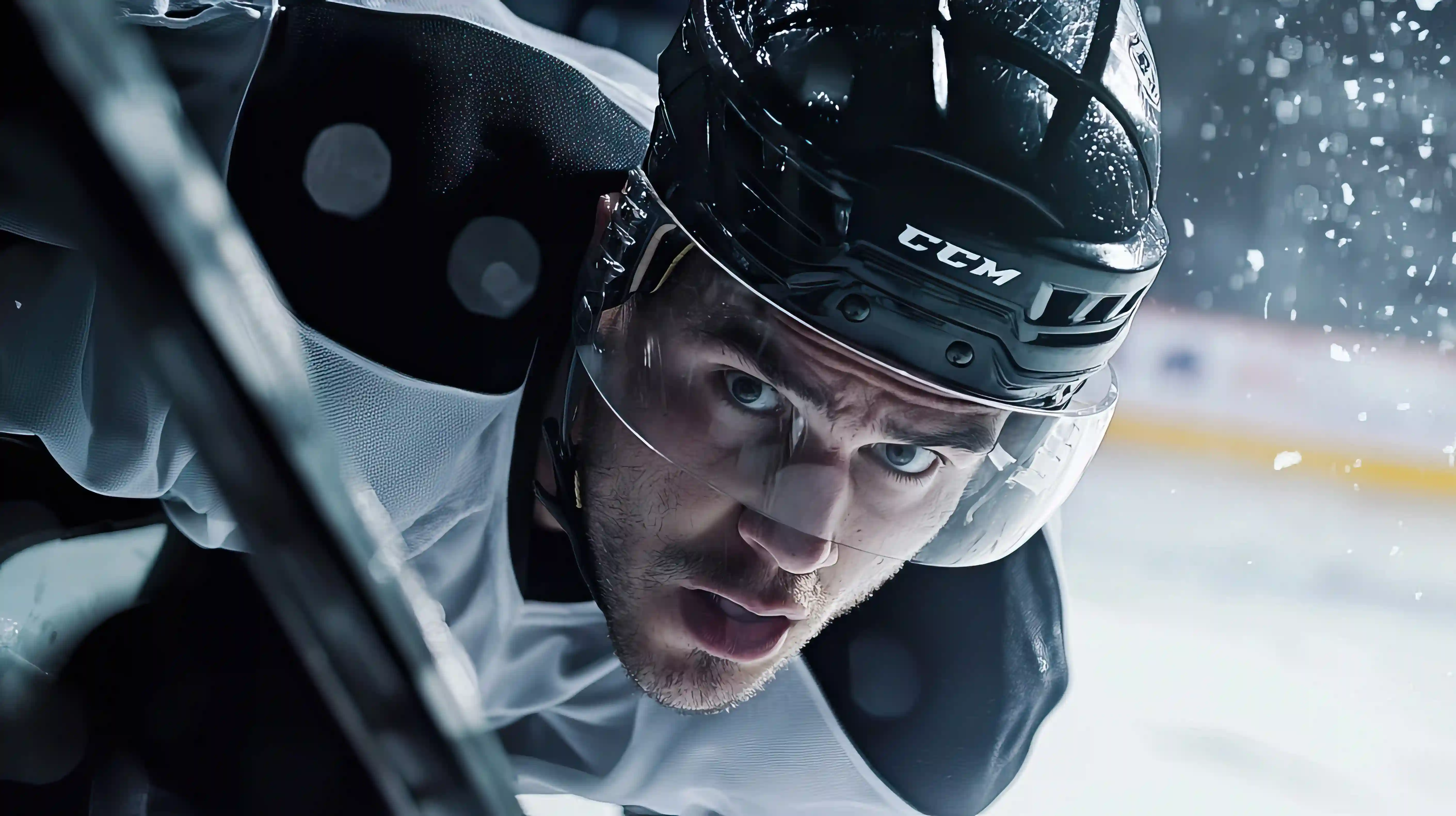 Hockey team practicing on the rink